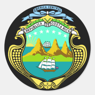Costa rica Emblem Runder Aufkleber