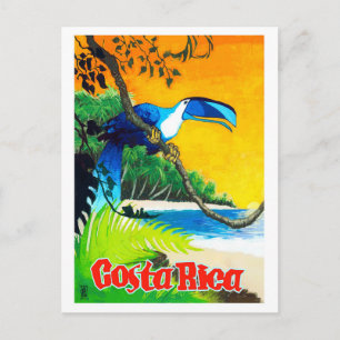 Costa Rica, exotischer Papagei am Strand, Vintag Postkarte