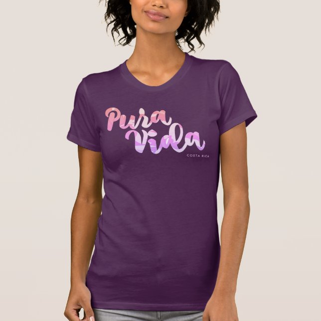 Costa Rica farbige Pura Vida Frauen T-Shirt (Vorderseite)