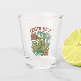 Costa Rica Farbiger Tropischer Faultier  Schnapsglas