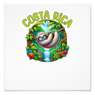 Costa Rica Faultier - Tropischer Regenwald Wasserf Fotodruck