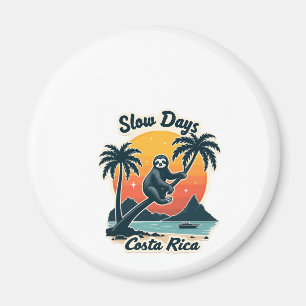Costa Rica Faultier Vintage Sonnenuntergang Reise Magnet