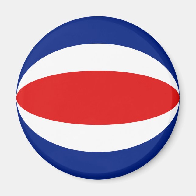 Costa Rica Fisheye Flag Magnet (Vorne)
