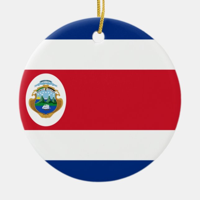 Costa Rica flag Ceramic Ornament (Vorne)