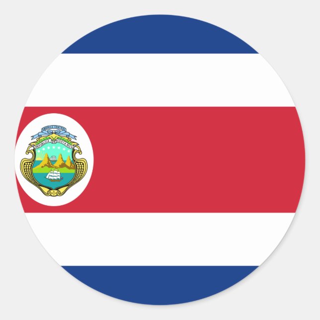 Costa Rica Flag CR Runder Aufkleber (Vorderseite)