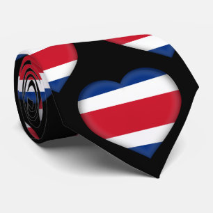 Costa Rica Flag Farben Herzmuster Neck Tie Krawatte