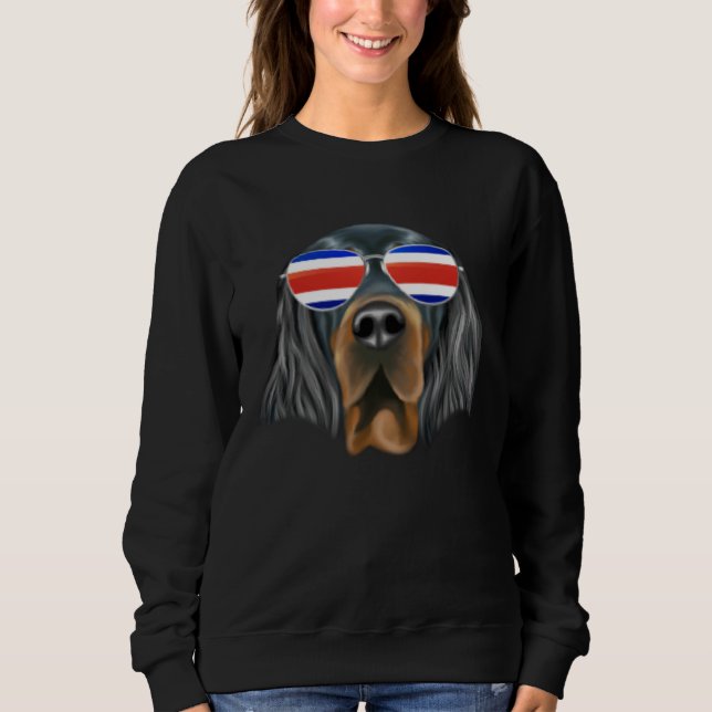 Costa Rica Flag Gordon Setter Dog Tico Pocket Sweatshirt (Vorderseite)