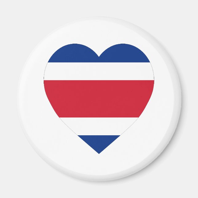 Costa Rica Flag Herz Magnet (Vorne)