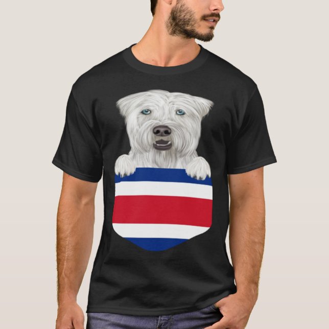 Costa Rica Flag Soft Coated Wheaten Terrier Dog In T-Shirt (Vorderseite)