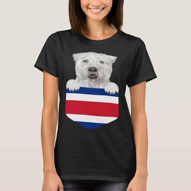 Costa Rica Flag Soft Coated Wheaten Terrier Dog In T-Shirt (Vorderseite)
