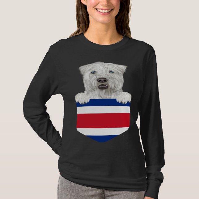 Costa Rica Flag Soft Coated Wheaten Terrier Dog In T-Shirt (Vorderseite)