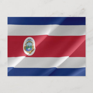 Costa Rica - Flag Wave - Postkarte