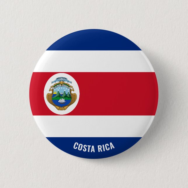 Costa Rica Flagge Charming Patriotic Button (Vorderseite)