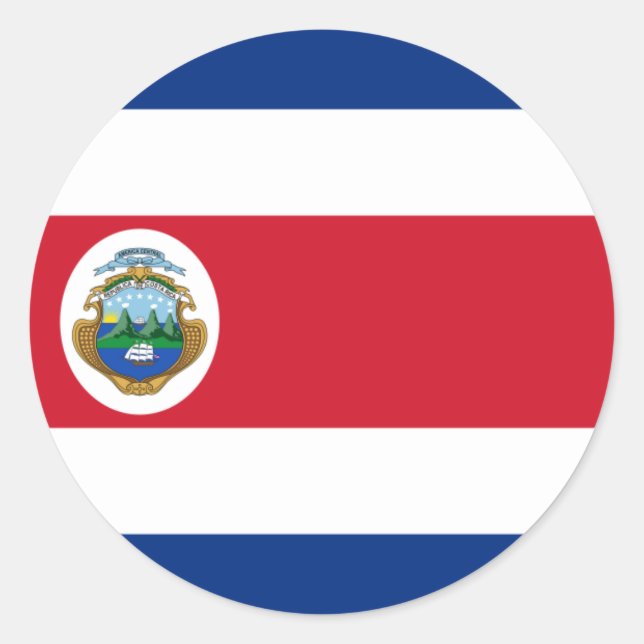 Costa-Rica-Flagge, Flagge Costa Ricas Runder Aufkleber (Vorderseite)