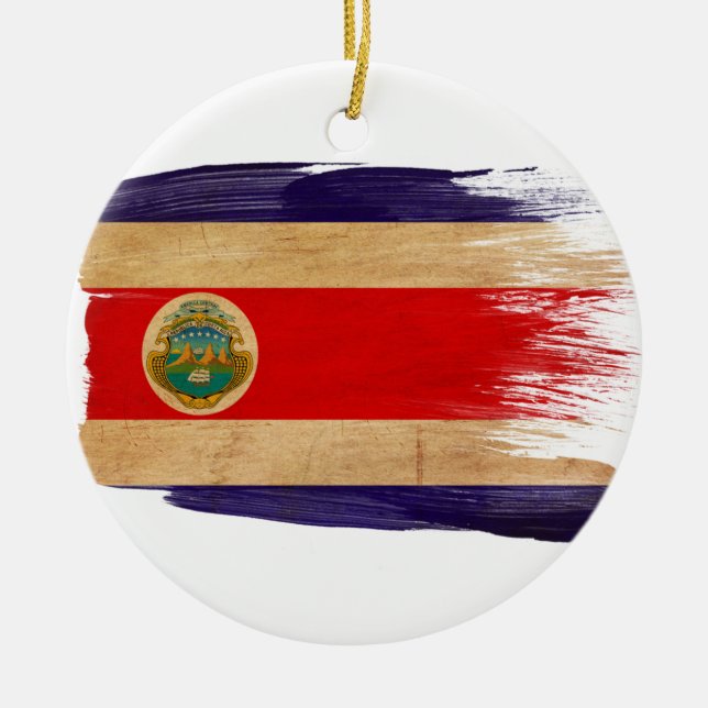 Costa Rica-Flagge Keramikornament (Vorne)