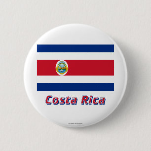 Costa Rica-Flagge mit Namen Button