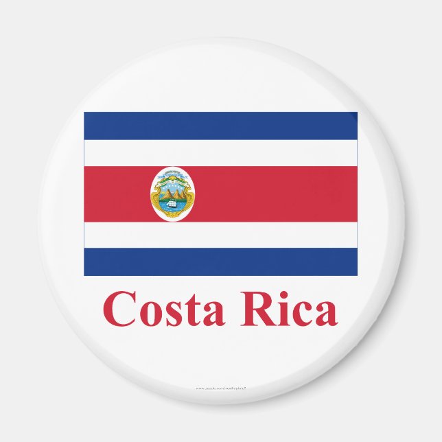 Costa Rica Flagge mit Namen Magnet (Vorne)