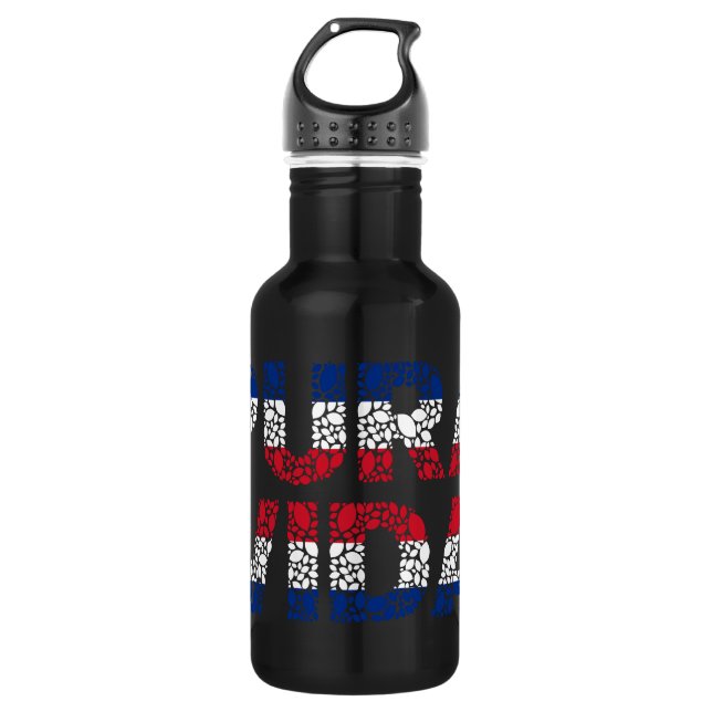 Costa Rica-Flagge Pura Vida Edelstahlflasche (Vorderseite)