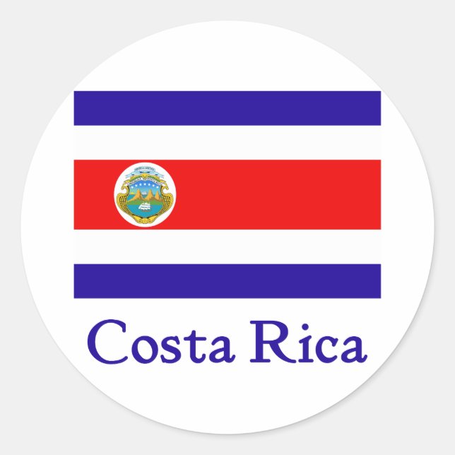 Costa Rica-Flagge Runder Aufkleber (Vorderseite)