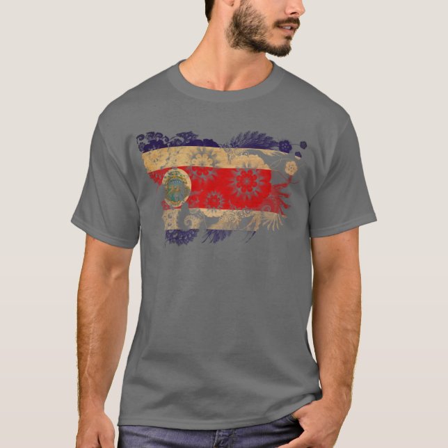 Costa Rica-Flagge T-Shirt (Vorderseite)