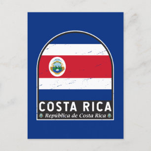 Costa Rica Flaggen-Emblem Distressed Vintage Postkarte