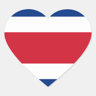 Costa Rica Flaggen-Herz-Aufkleber Herz-Aufkleber