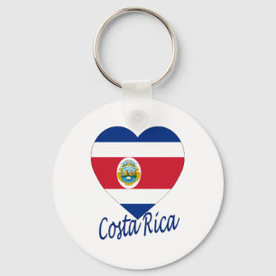 Costa Rica-Flaggen-Herz Schlüsselanhänger