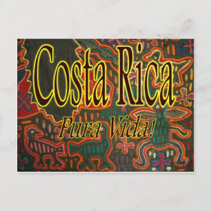 Costa Rica Folk Art Pura Vida Postkarte
