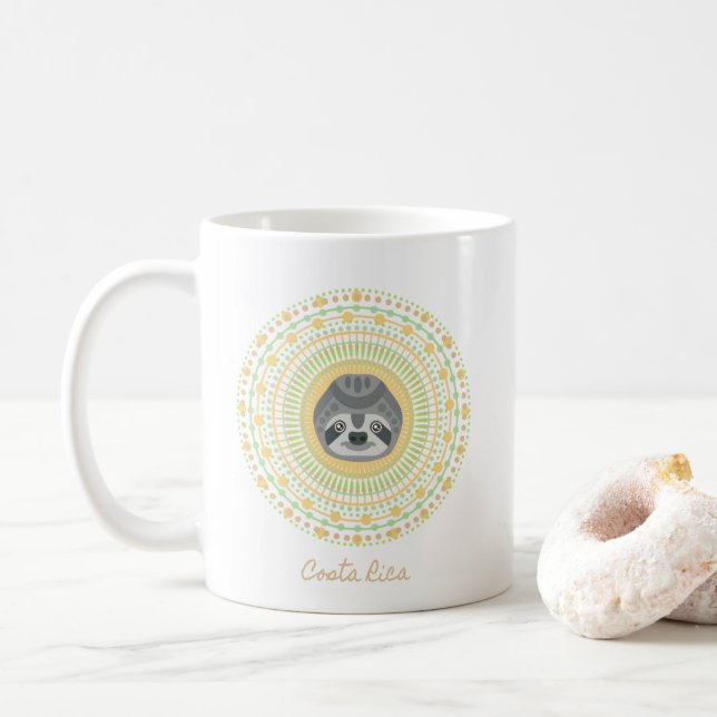 Costa Rica-GoldMandala-Trägheits-Kaffee Kaffeetasse (Mit Donut)