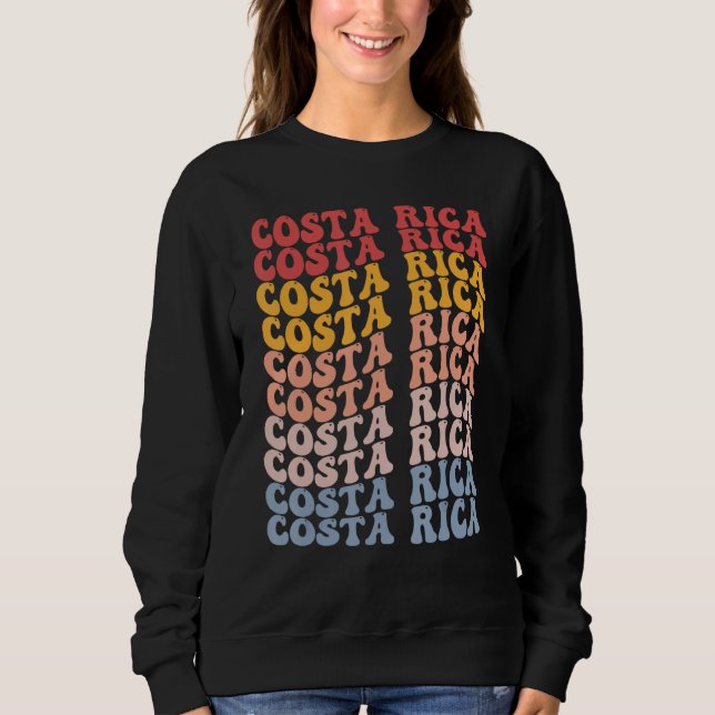 Costa Rica Groovy Retro Costa Rican Sweatshirt (Vorderseite)
