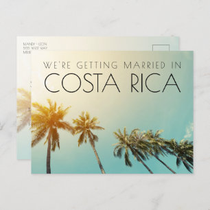 Costa Rica Hochzeit in Urlaubsort Save the Date Ankündigungspostkarte