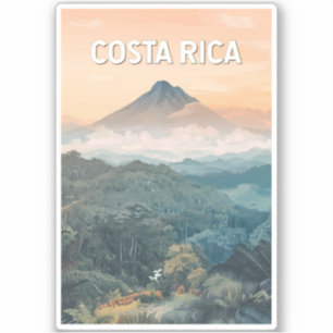 Costa Rica Illustration Reise Kunst Vintage Aufkleber