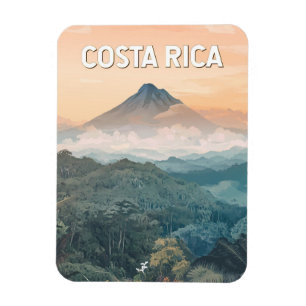 Costa Rica Illustration Reise Kunst Vintage Magnet