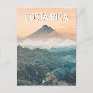 Costa Rica Illustration Reise Kunst Vintage Postkarte