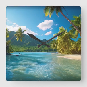 Costa Rica Inselparadies Quadratische Wanduhr