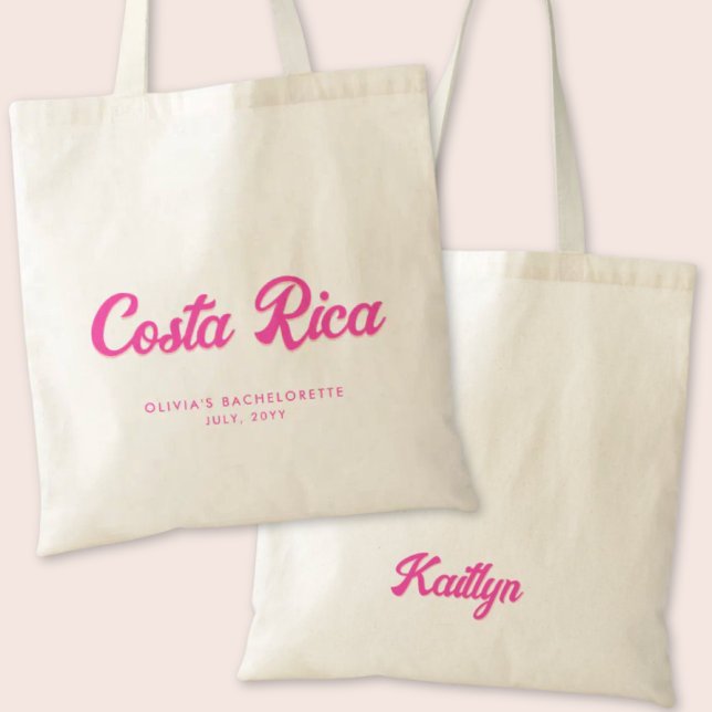 Costa Rica Junggeselinnen-Abschied Personalisierte Tragetasche (Costa Rica Bachelorette Party Tote Bag)