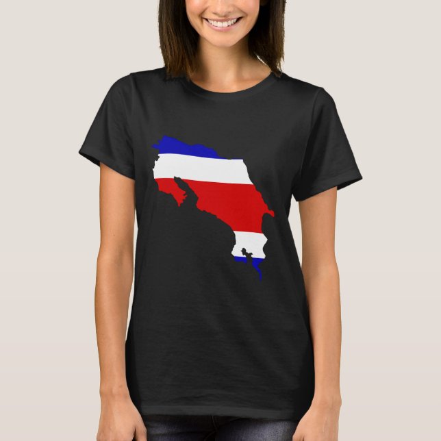 Costa Rica Karte Costa Rica Stolz T-Shirt (Vorderseite)