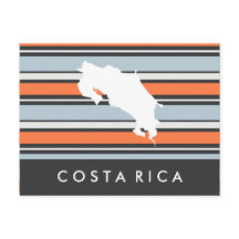 Costa Rica Karte: Moderne Streifen