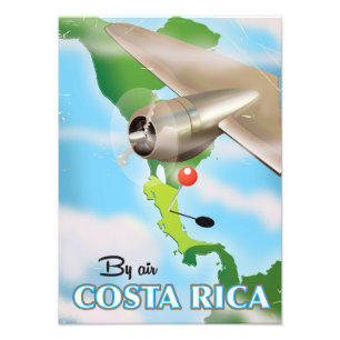 Costa Rica Karte Vintage-Reiseplakat Fotodruck