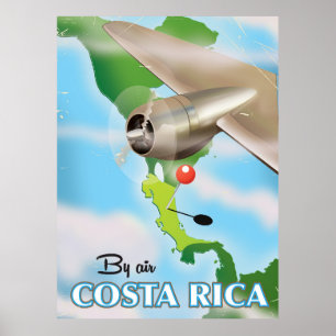 Costa Rica Karte Vintage Reiseposter Poster