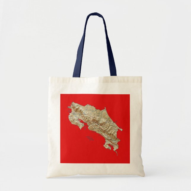 Costa Rica-Karten-Tasche Tragetasche (Vorne)