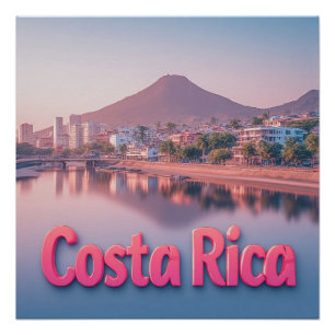 🌴 Costa Rica Küstenstadt Tropisches Reisen 🌴 Poster