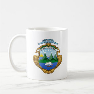 Costa Rica Landeswappen Symbol Emblem Flagge Kaffeetasse