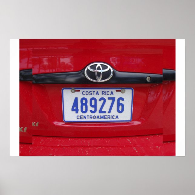 Costa Rica Lizenzplatte Poster (Vorne)