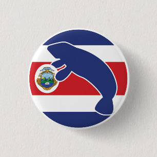 Costa Rica Manatee Costa Rica National Animal Button