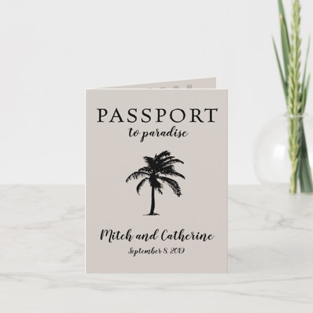 Costa Rica Manuel Antonio Passport Wedding Einladung (Vorderseite)