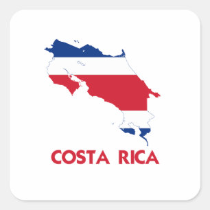 COSTA RICA MAP QUADRATISCHER AUFKLEBER