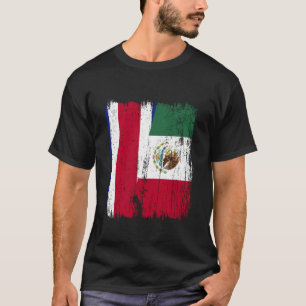 Costa Rica Mexiko Halbe Flagge Costa Rican Mexikan T-Shirt