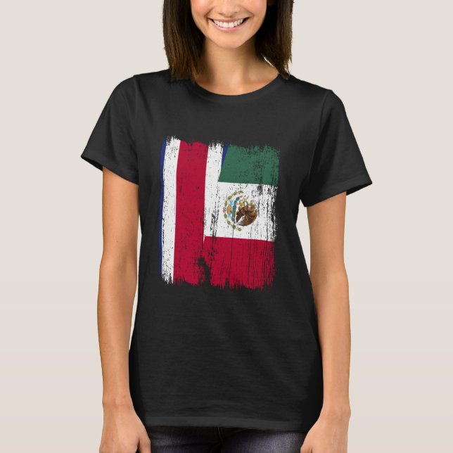 Costa Rica Mexiko Halbe Flagge Costa-Ricanischer M T-Shirt (Vorderseite)