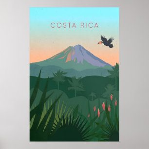 Costa Rica Minimal Reiseplakat Poster